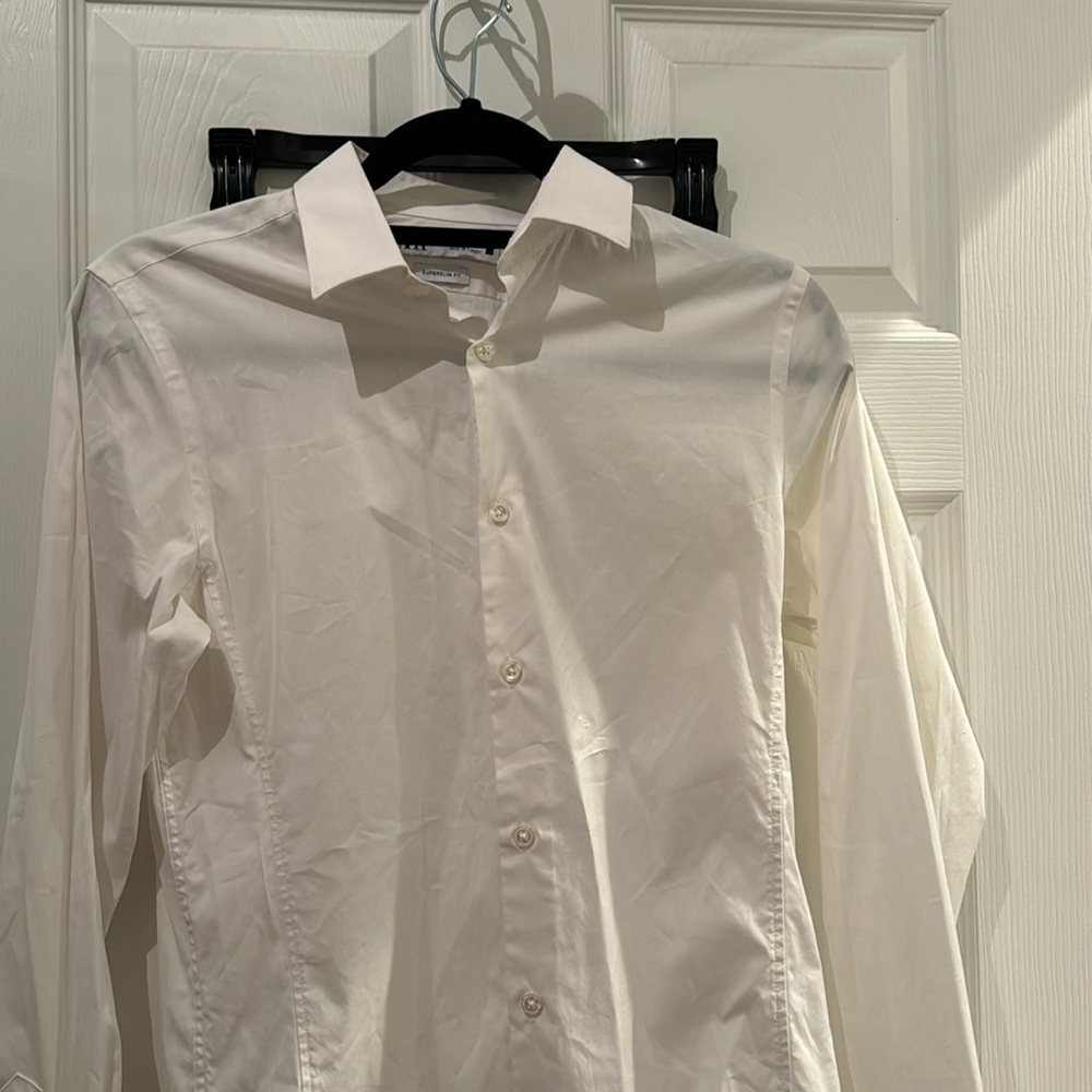 Zara Super Slim white button up dress shirt